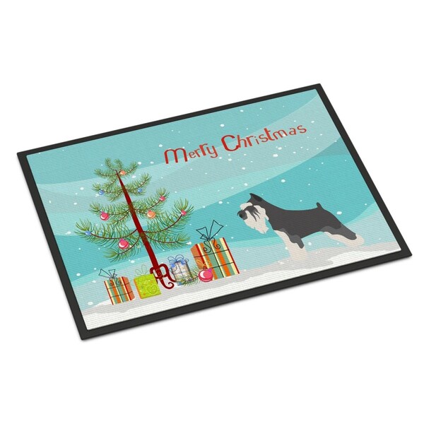 Carolines Treasures Miniature Schnauzer Christmas Indoor or Outdoor Mat, 24 x 36 in. BB8460JMAT - main